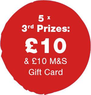 5 x 3rd Prizes £10  + M&S gift card